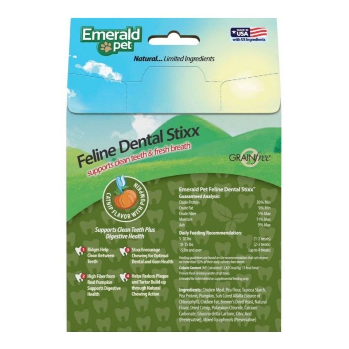 Emerald Pet Feline Dental Stixx Cat Treats Catnip 3.6oz - Pets Perfect