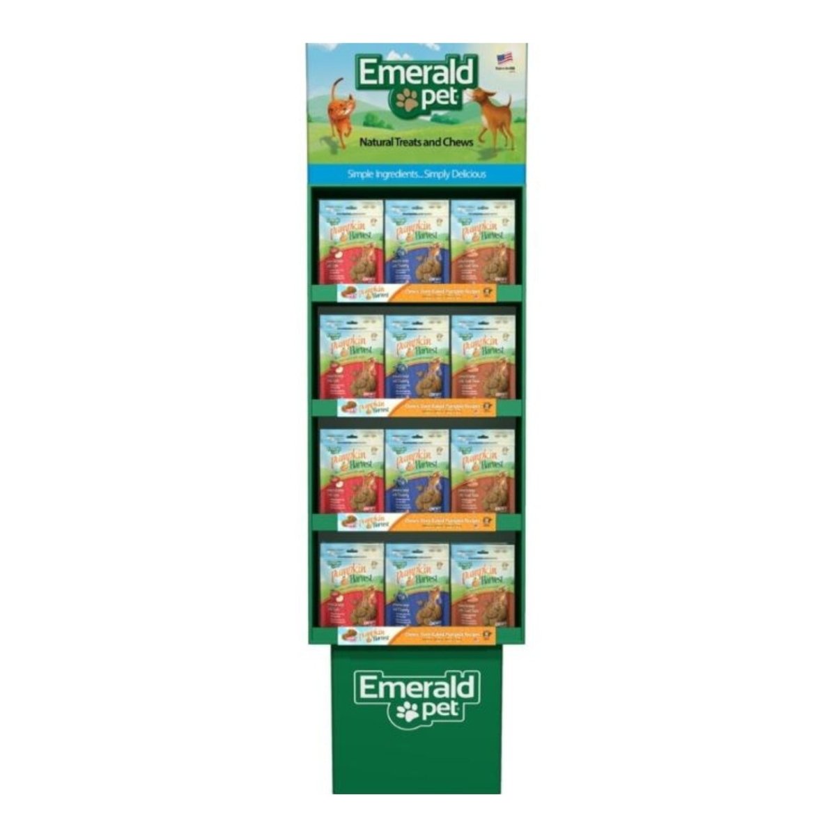 Emerald Pet Pumpkin Harvest Chewy Dog Treats Display Assorted 48 Pc - Pets Perfect