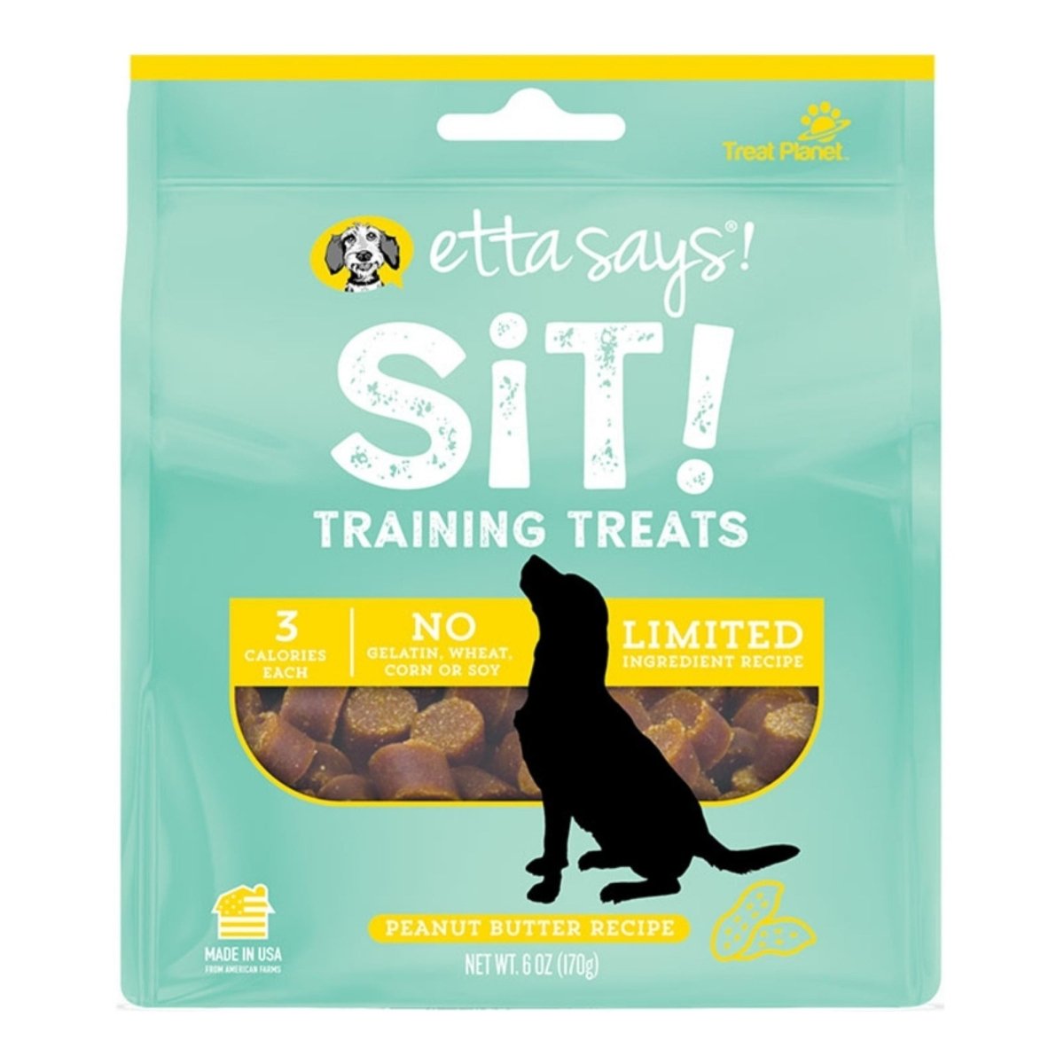 Etta Says! Sit! Training Treats Peanut Butter 1ea/6 oz - Pets Perfect