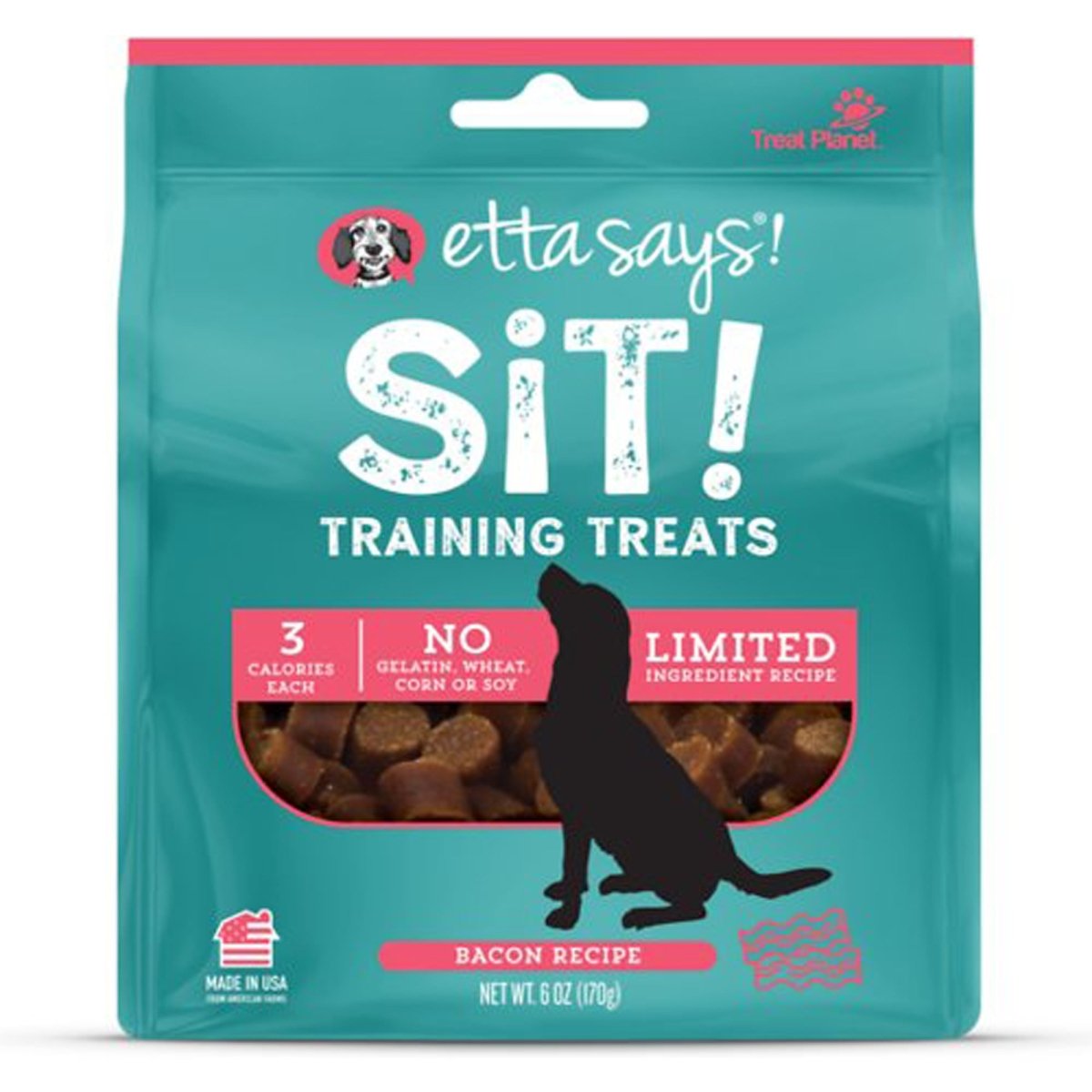 Etta Says! Sit! Training Treats Bacon 1ea/6 oz - Pets Perfect