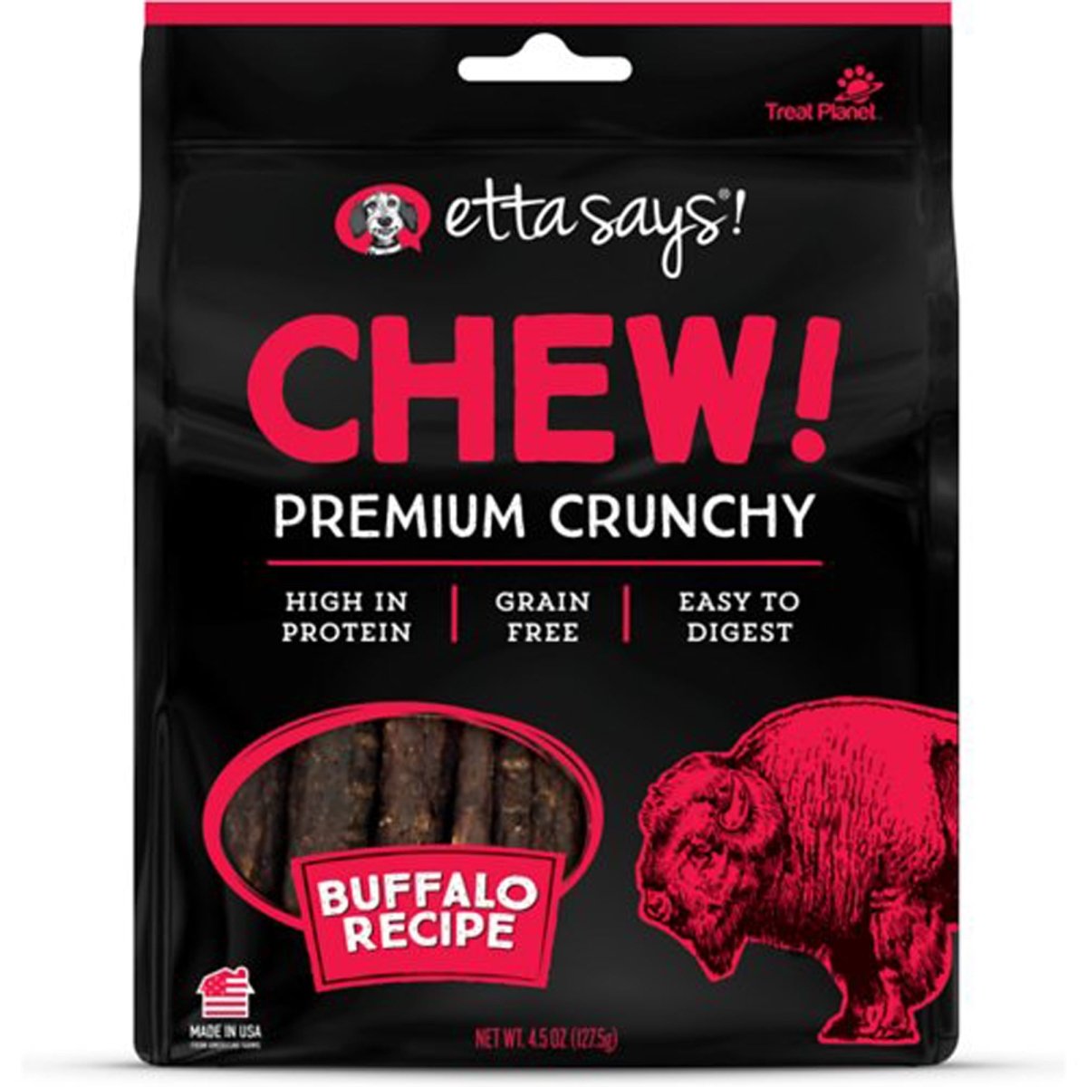 Etta Says! Premium Buffalo Rawhide – Grain - Free Crunchy Chew | 4.5 oz Bag - Pets Perfect