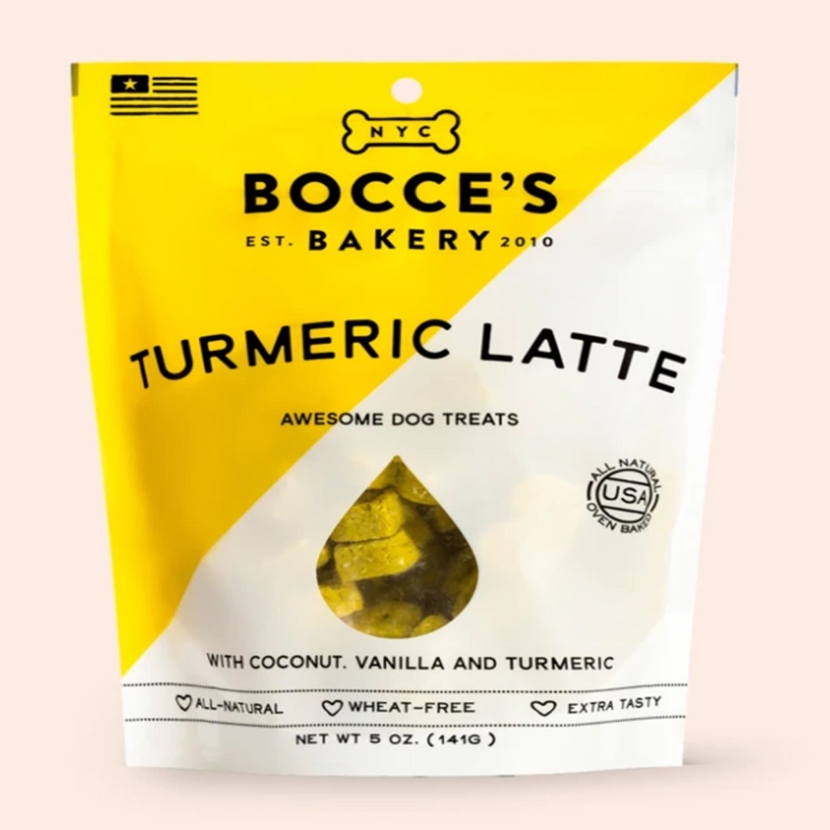 Bocce's Bakery Dog Biscuits Turmeric Latte 5oz. (Pack of 3) - Pets Perfect