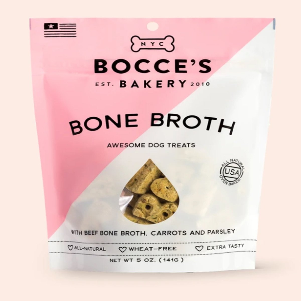 Bocce's Bakery Dog Biscuits Bone Broth 5oz. - Pets Perfect