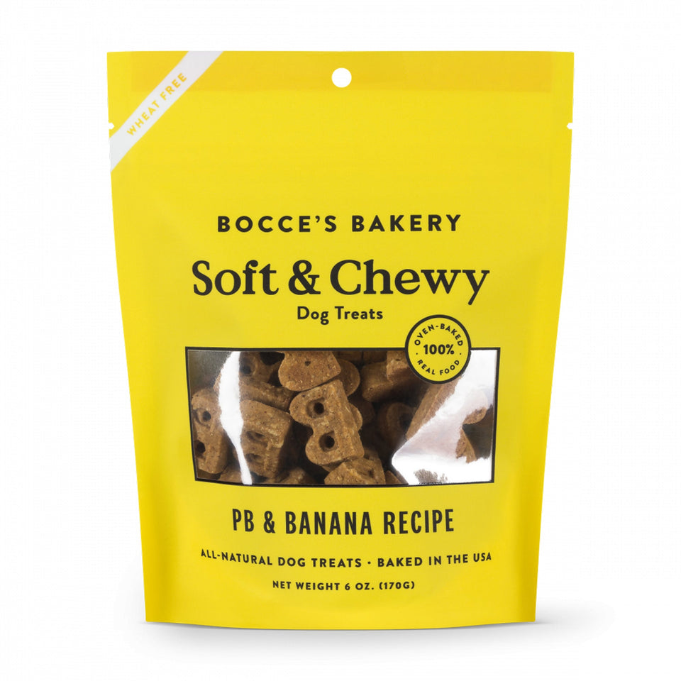 Bocce's Bakery Dog Soft And Chewy Peanut Butter Banana, 6 oz