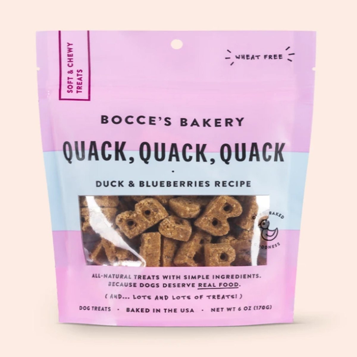 Bocces Bakery Dog Soft And Chewy Quack Quack 6oz - Pets Perfect
