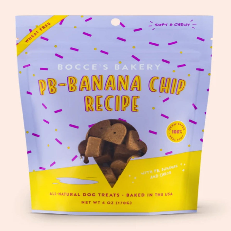 Bocces Dog Soft Dog Chew Peanut Butter Banana Chip 6 oz