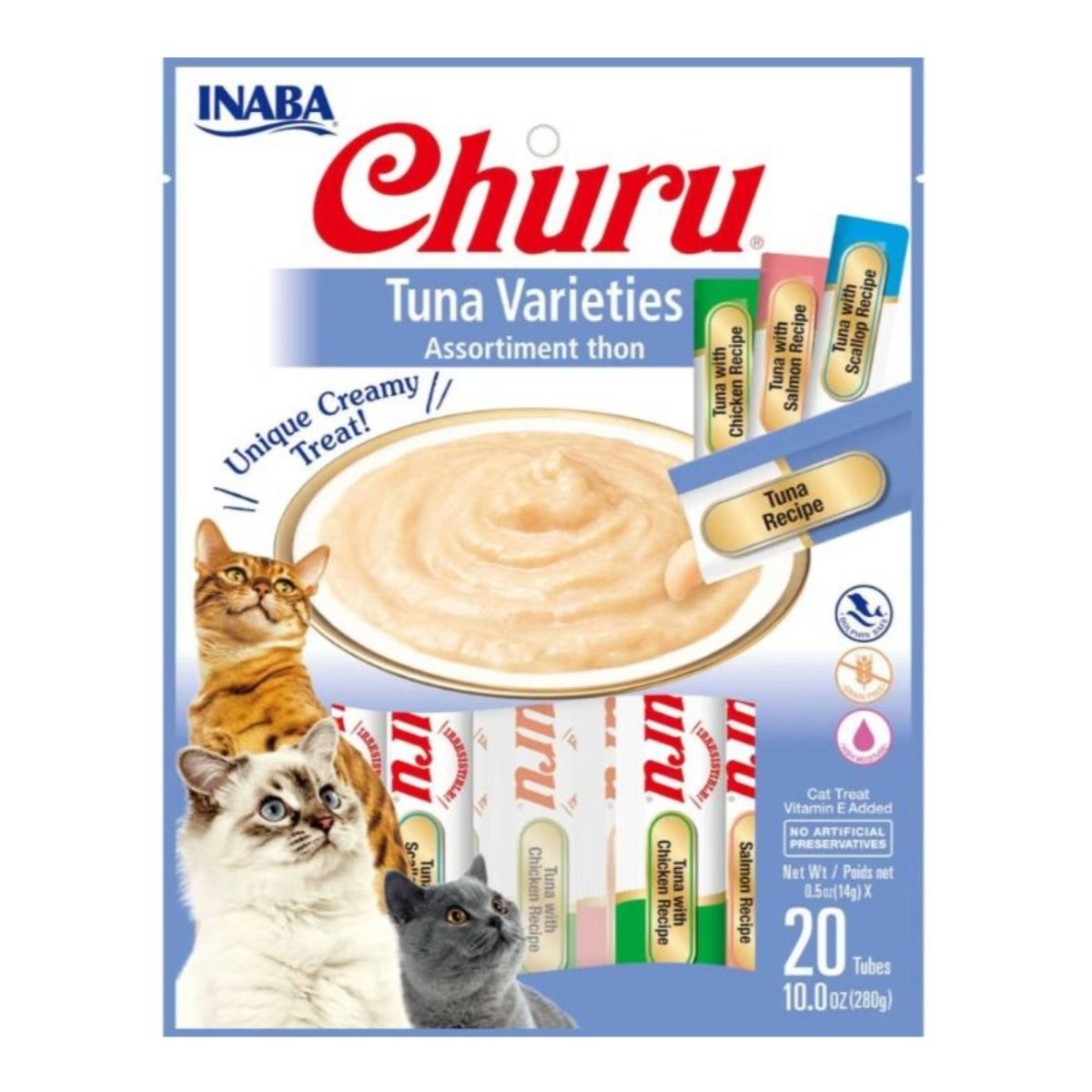 Inaba Cat Churu Tuna 5oz. Variety Bag (20 Count) - Pets Perfect