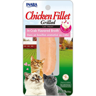 Inaba Cat Grill Fil Chicken/Crab Broth, 0.9 oz/6 ct
