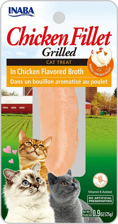 Inaba Cat Grill Fil Chicken/Chicken Broth 0.9 oz/6 ct