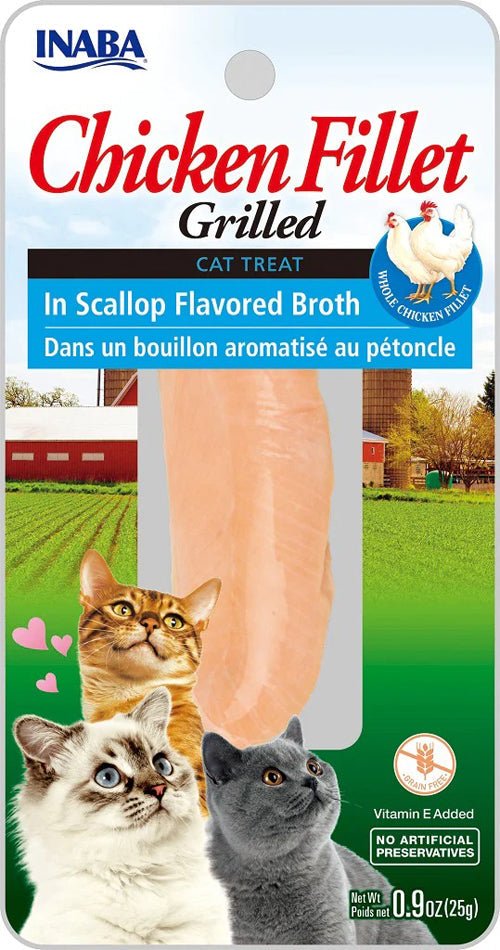 Inaba Cat Grill Fil Chicken/Scallop Broth 0.9Oz/6Ct. - Pets Perfect
