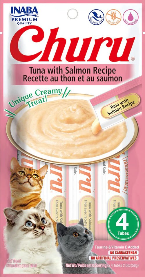 Inaba Cat Churu Puree Tuna Salmon 0.52Oz/6Ct - Pets Perfect