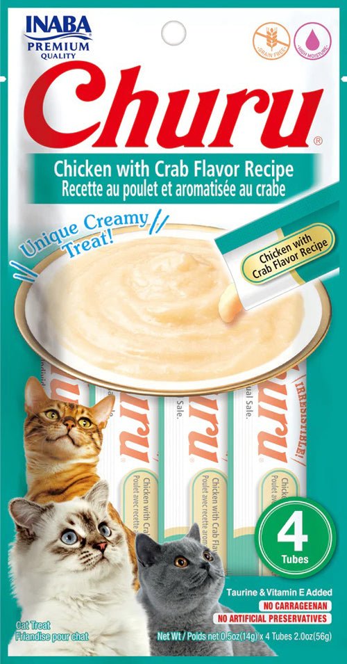 Inaba Cat Churu Puree Chicken Crab 0.52oz. (6 Count) - Pets Perfect