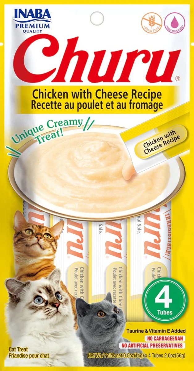 Inaba Cat Churu Puree Chicken Cheese 0.52Oz/6Ct - Pets Perfect
