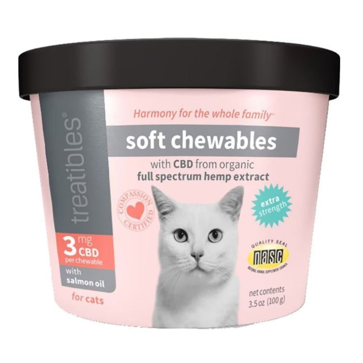 Treatibles Extra Strength Cat Soft Chews Salmon 3 Mg - 100 Pk - Pets Perfect
