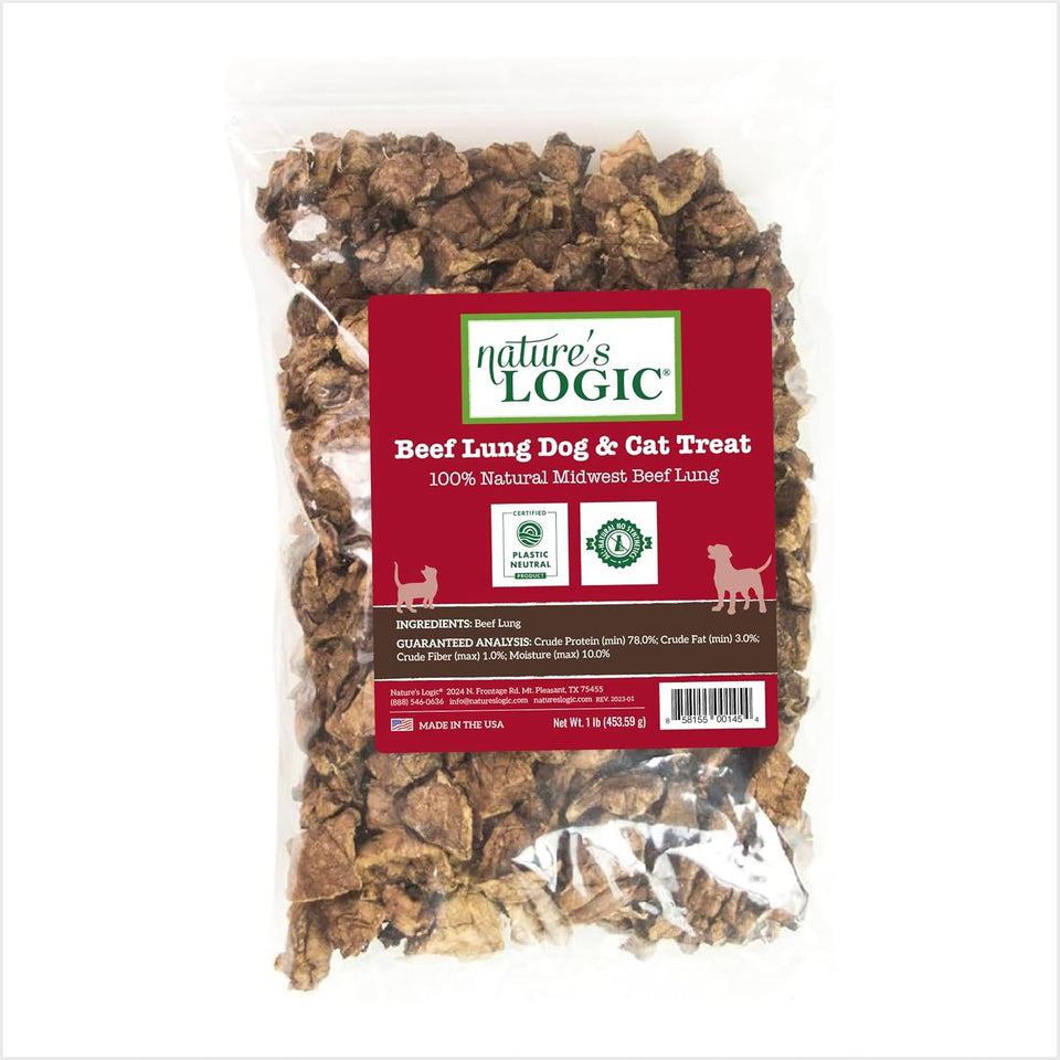 Nature's Logic Dog Beef Lung Dog Treat 1 lb