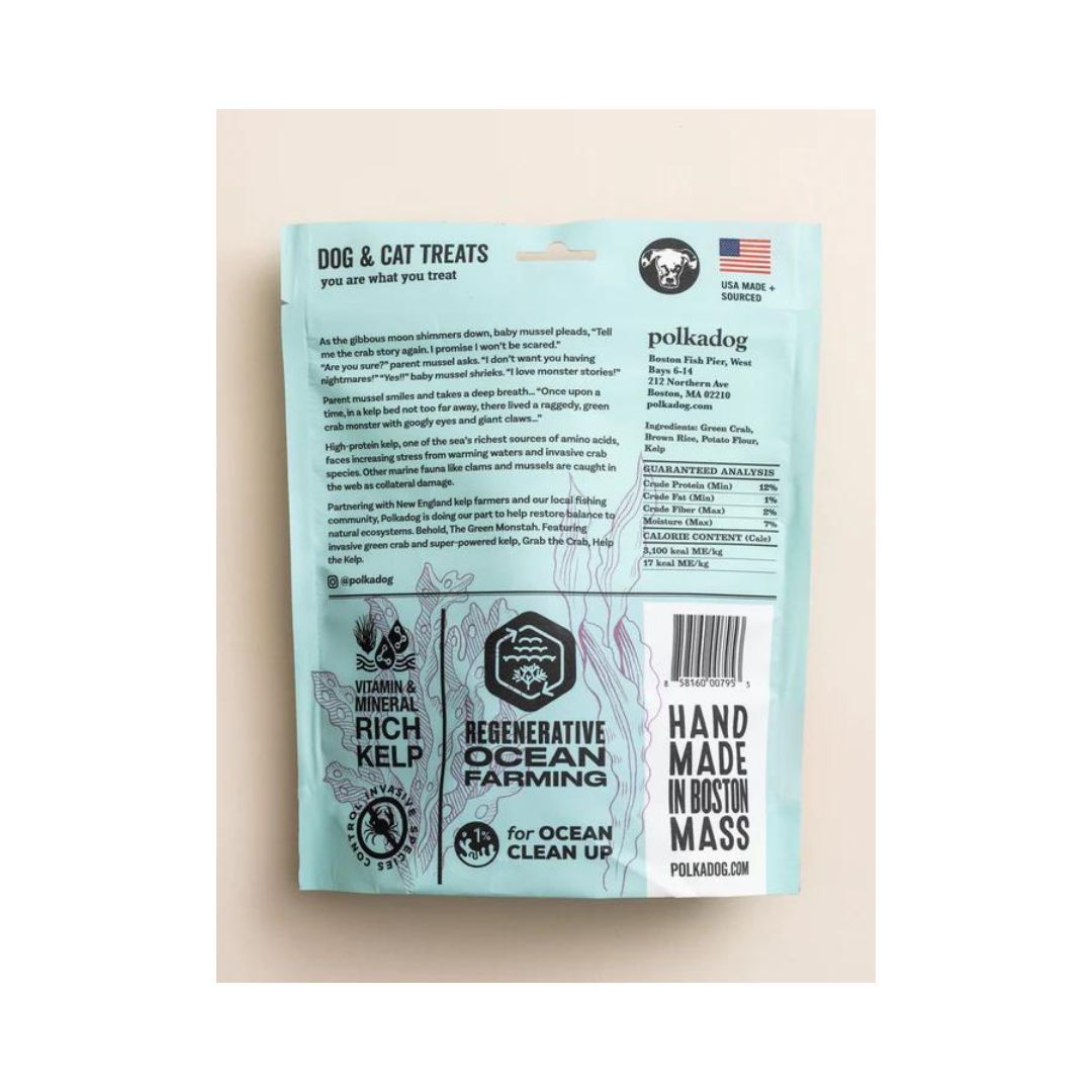 Polka Dog Bakery Dog Green Monstah Bones 7 oz. Pouch, view 2