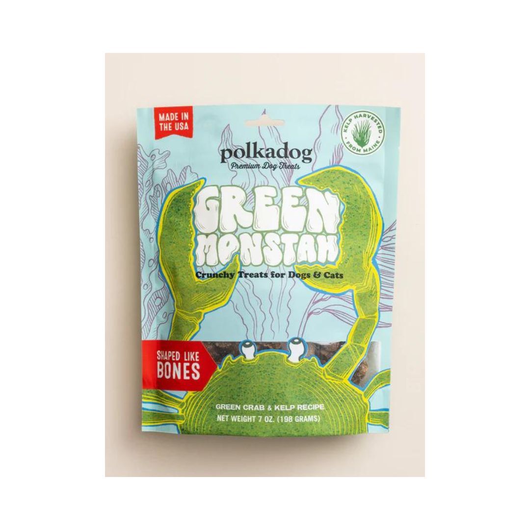 Polka Dog Bakery Dog Green Monstah Bones 7 oz. Pouch