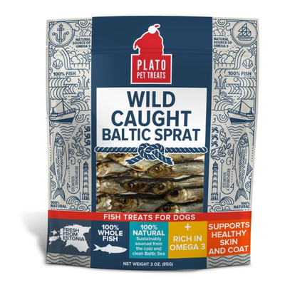 Plato Dog Treats Wild Caught Baltic Sprat 3 oz