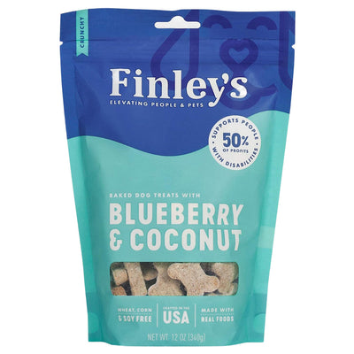 Finleys Dog Crunchy Biscuits Blueberry And Coconut, 12 oz