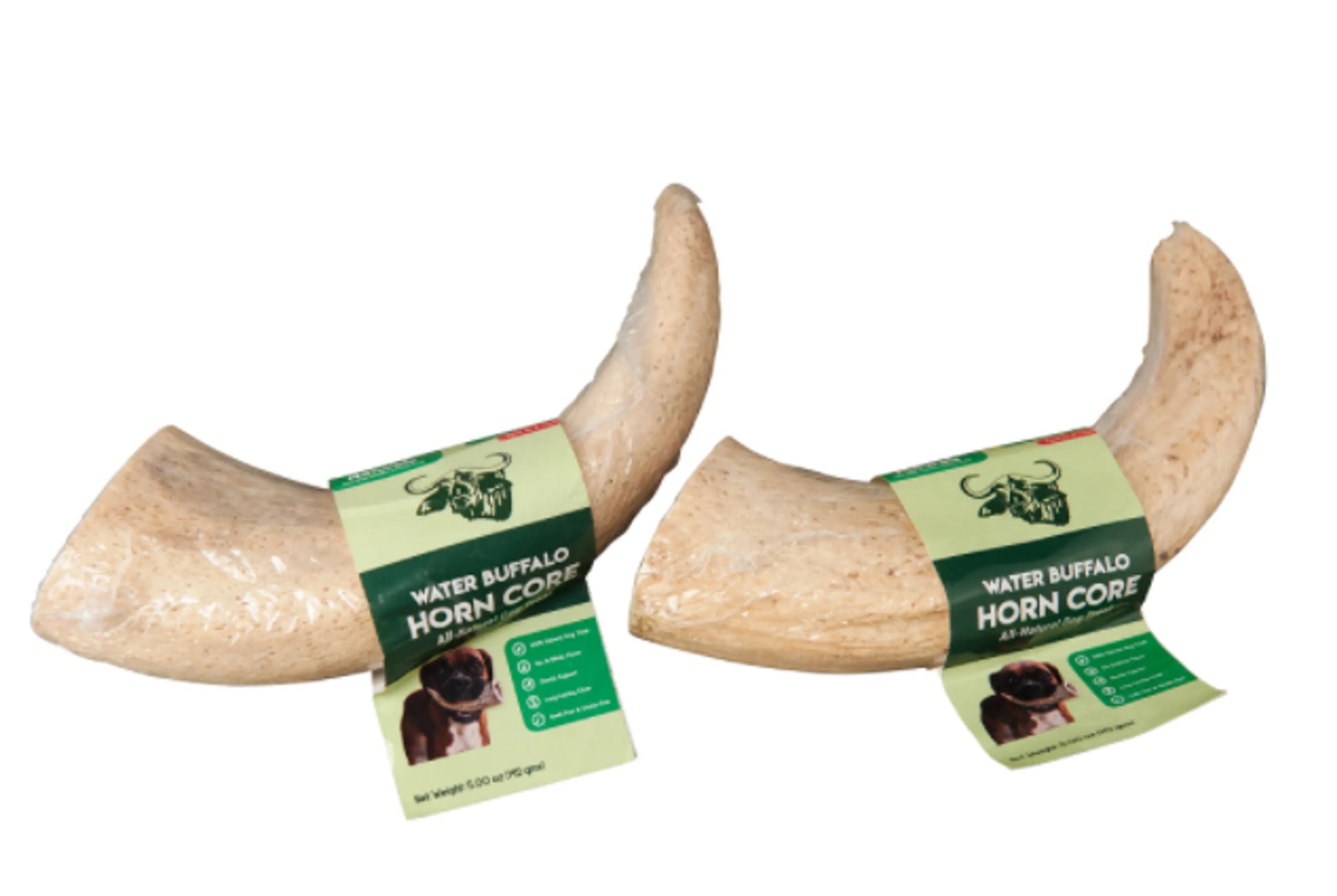 WATER BUFFALO HORN CORE - Horn Inner Part - 100% Natural, High Protein, Long - Lasting, Grain - Free, Gluten - Free, Low - Fat, Dog Dental Treats & Chews - 2 COUNT - 10 oz - Pets Perfect