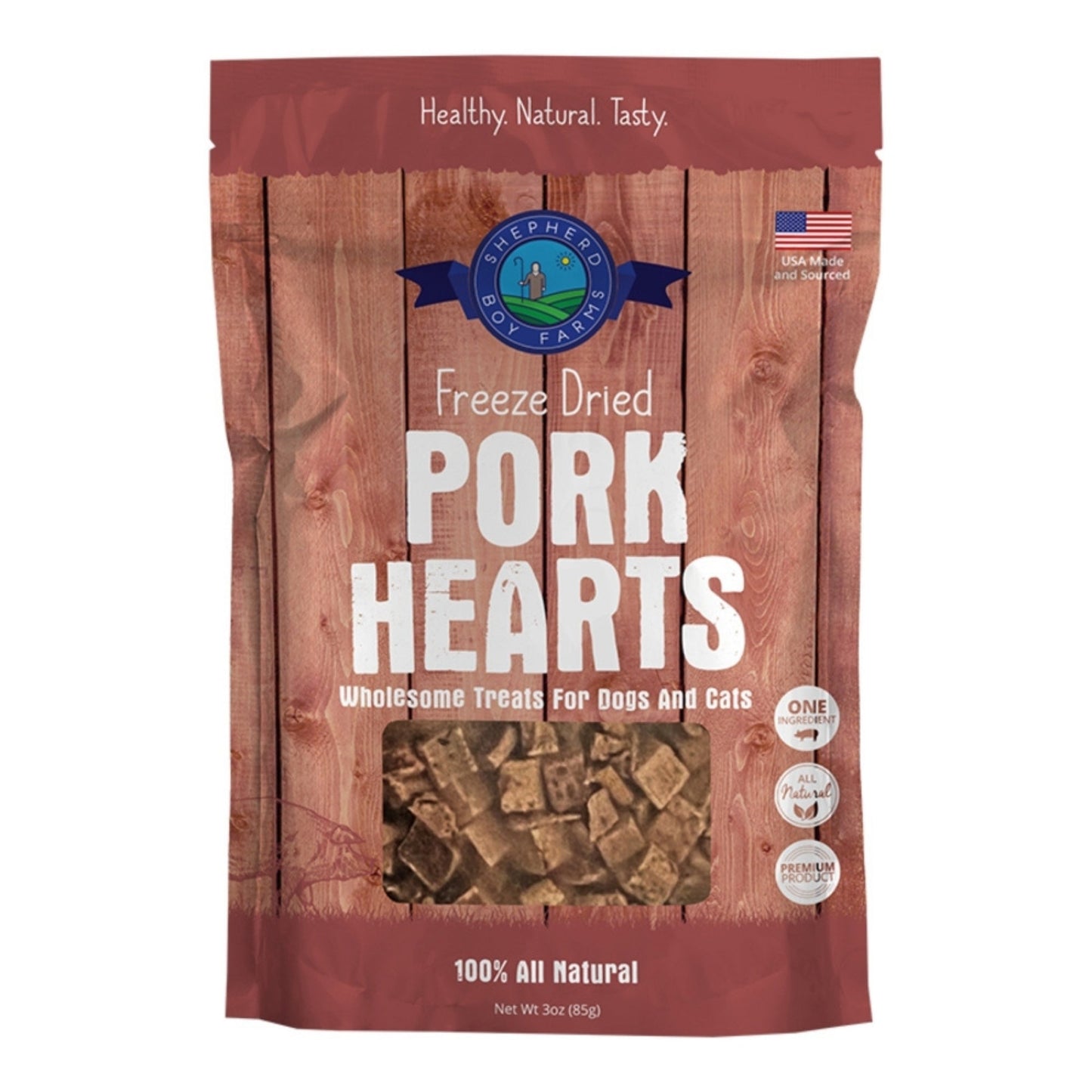 Shepherd Boy Farms Dog & Cat Freeze-Dried Pork Heart 3 oz