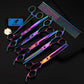 7 Inch Electroplating Color Pet Grooming Scissors - 5 - Piece Set - Pets Perfect