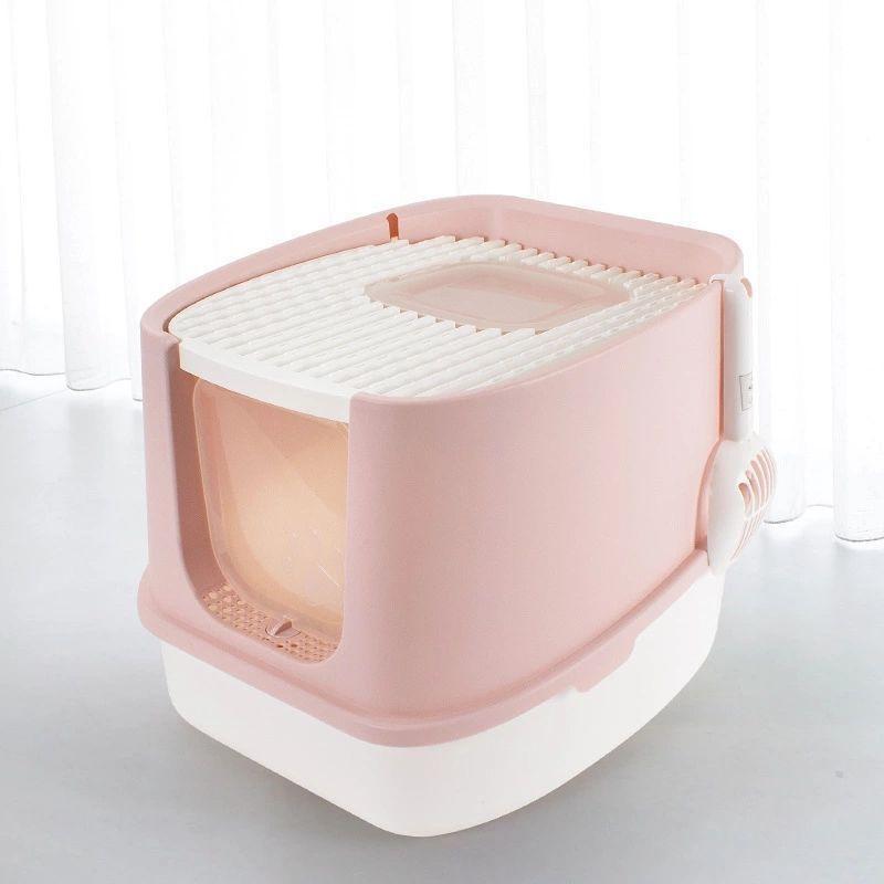 Fashionable Enclosed Cat Litter Box With Anti - Splash Design - Pets Perfect