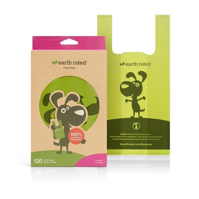 Earth Rated Poop Bag Dog Lavendar With Handle, 120 ct