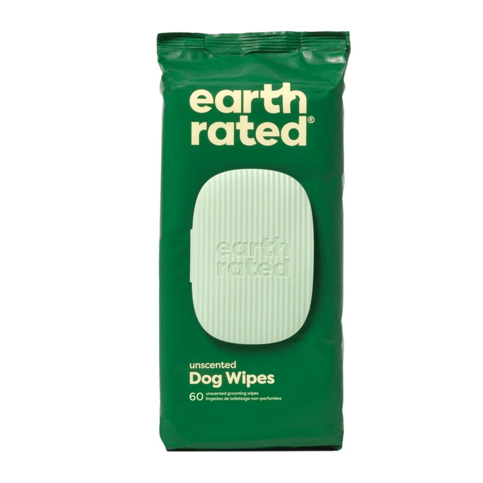 Earth Rated Dog Grooming Wipes Unscented 60 ct