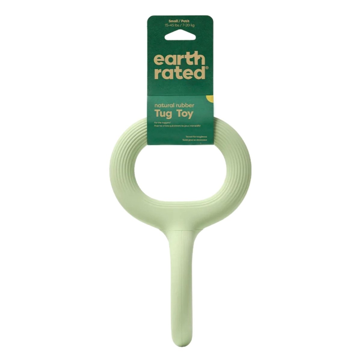 Earth Rated Dog Tug Toy Green Rubber Small - Pets Perfect
