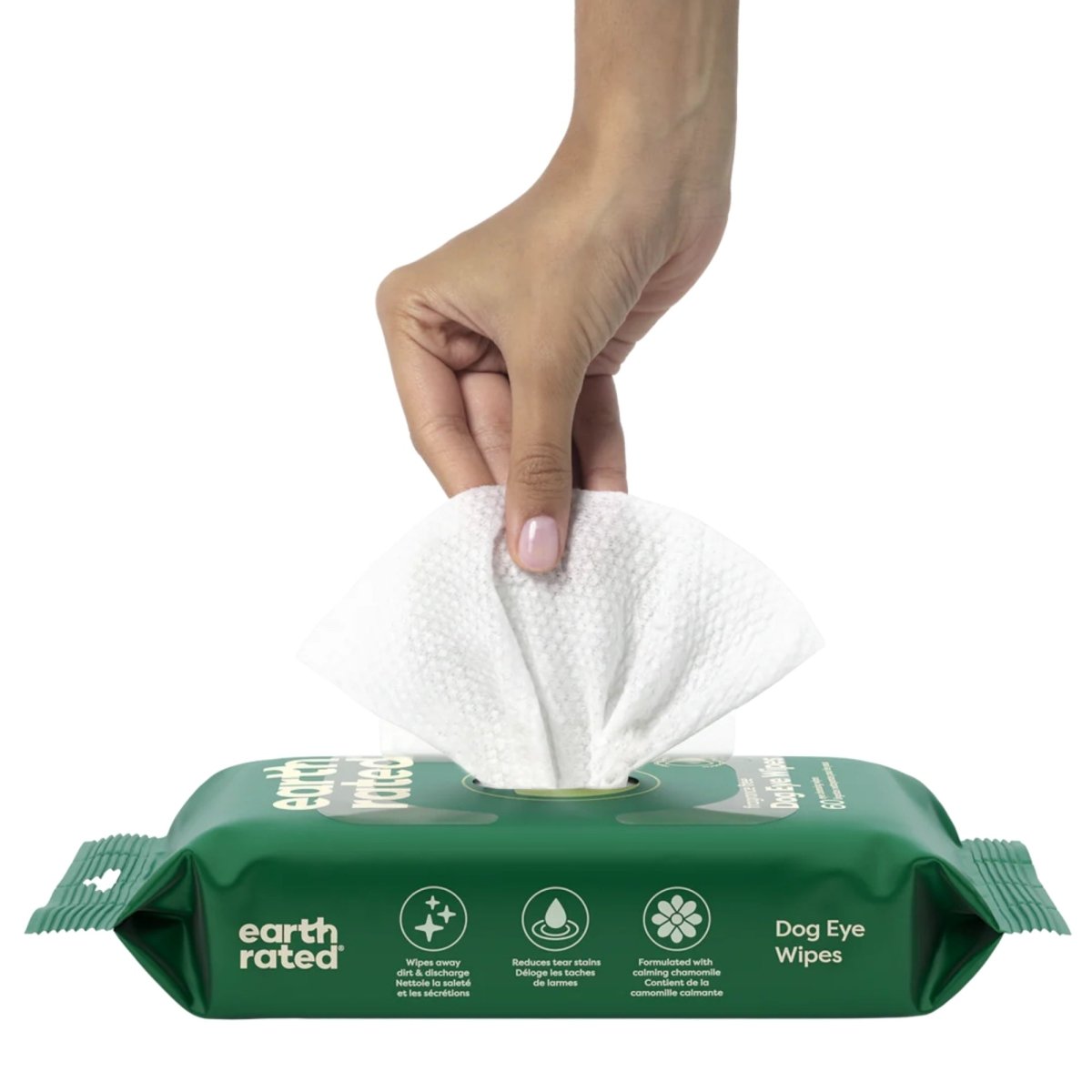 Earth Rated Dog Eye Wipes 60 Count - Pets Perfect