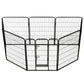 vidaXL Dog Playpen 8 Panels Steel 31.5"x39.4" Black