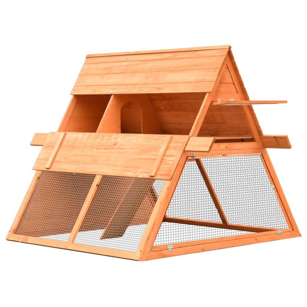 A-Frame Rabbit Hutch - Weatherproof Pine & Fir Wood Outdoor Cage.