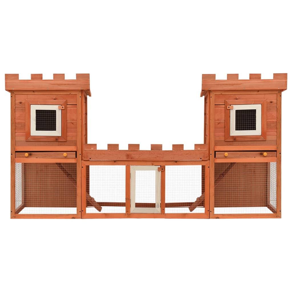 vidaXL Outdoor Large Rabbit Hutch House Pet Cage Double House.