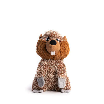 FabDog Fluffy Beaver Large Squeaky Plush Dog Toy
