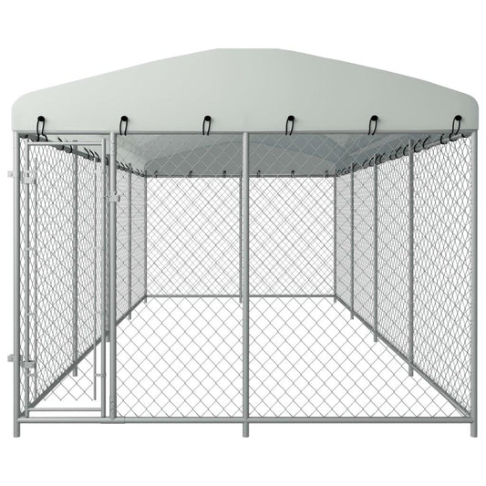 vidaXL Outdoor Dog Kennel with Roof 24.9'x12.5'x7.5'