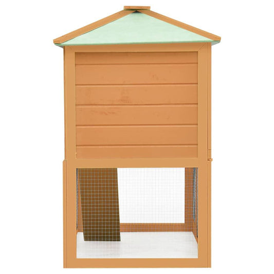 vidaXL Animal Rabbit Cage Double Floor Solid Fir Wood.