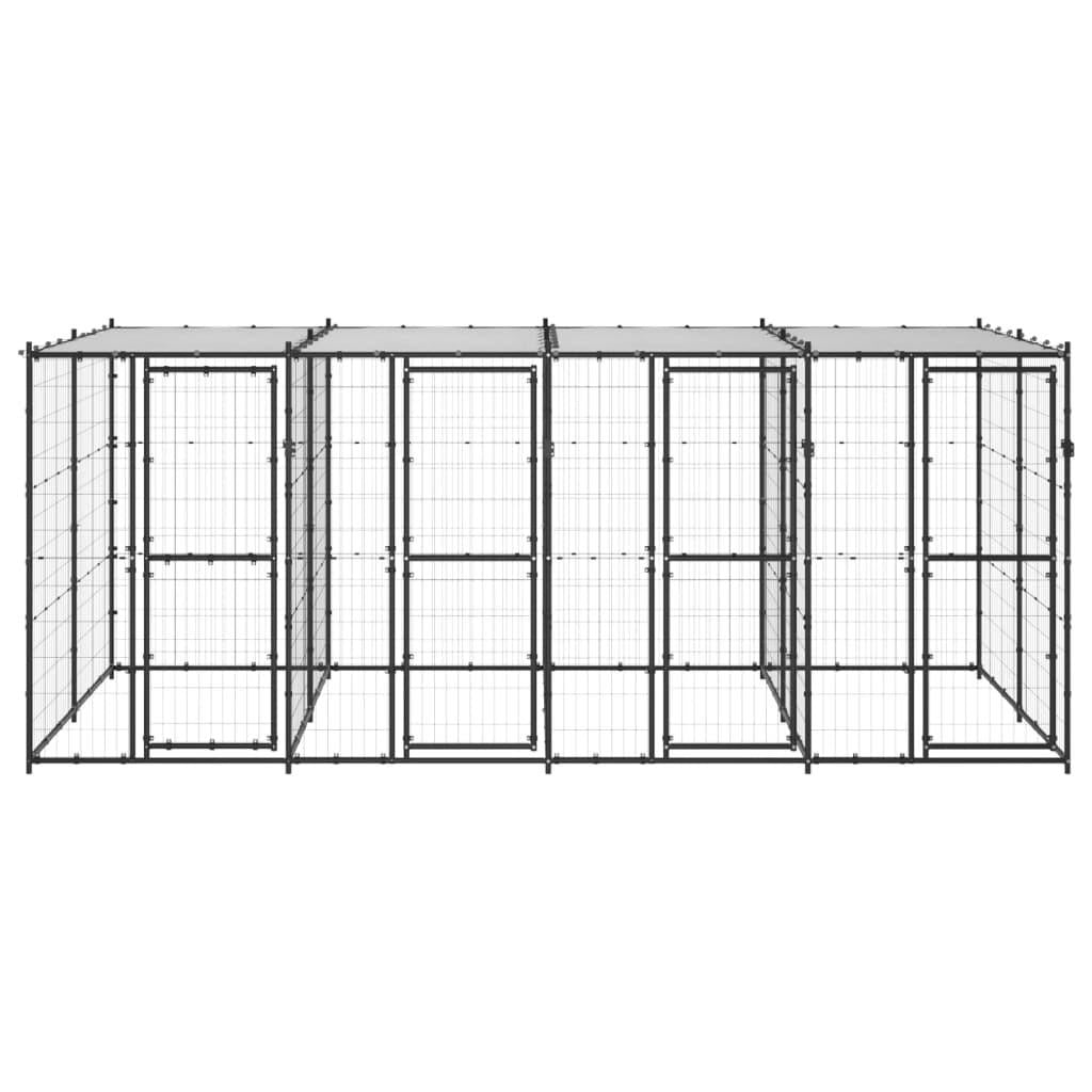 vidaXL Outdoor Dog Kennel Steel with Roof 104.2 ft²