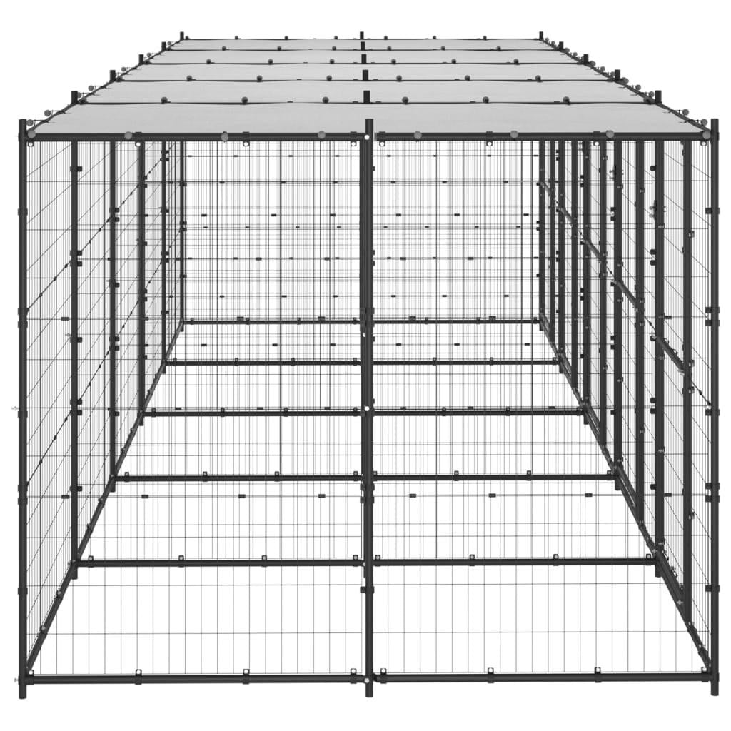 vidaXL Outdoor Dog Kennel Steel with Roof 130.2 ft²