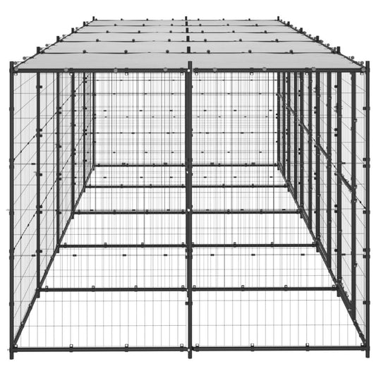 vidaXL Outdoor Dog Kennel Steel with Roof 130.2 ft²