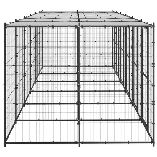 vidaXL Outdoor Dog Kennel Steel with Roof 156.3 ft²