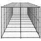 vidaXL Outdoor Dog Kennel Steel with Roof 234.4 ft²