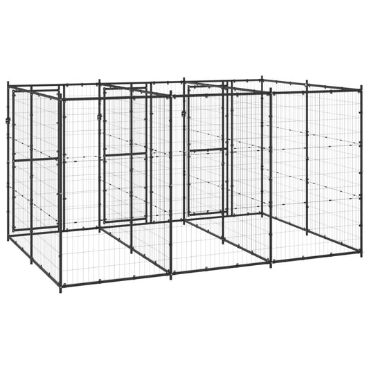 vidaXL Outdoor Dog Kennel Steel 78.1 ft²