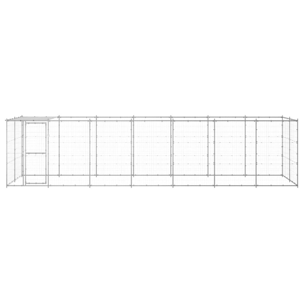 vidaXL Outdoor Dog Kennel Galvanized Steel with Roof 182.3 ft²