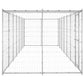vidaXL Outdoor Dog Kennel Galvanized Steel with Roof 182.3 ft²