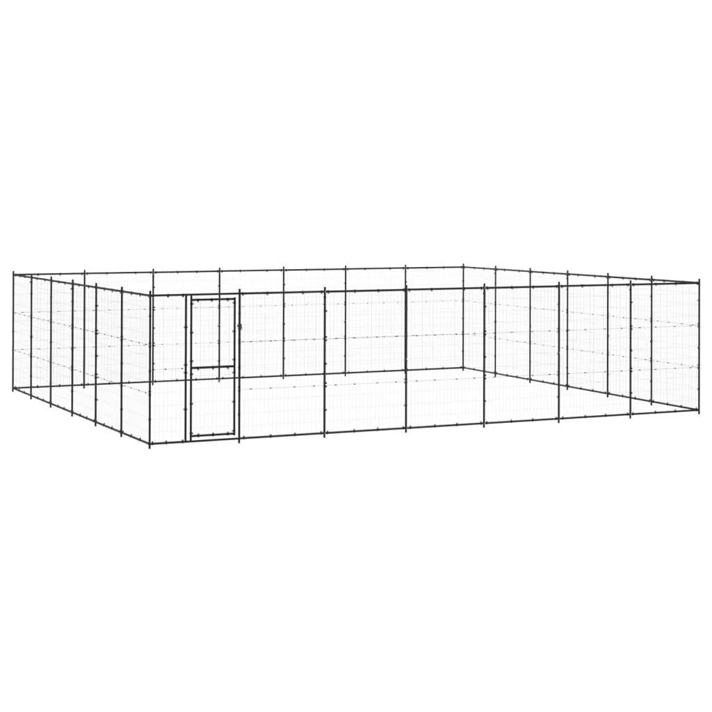vidaXL Outdoor Dog Kennel Steel 547 ft²