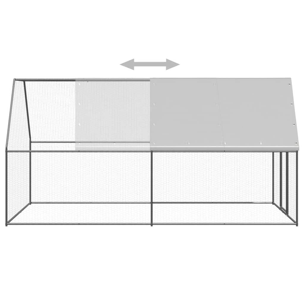 vidaXL Chicken Cage Walk-in Chicken Coop Pen Poultry Cage Galvanized Steel.
