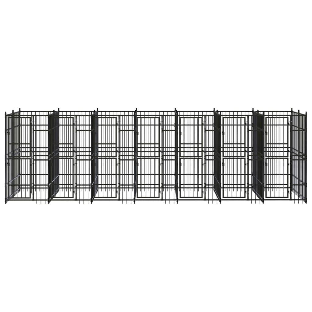 vidaXL Outdoor Dog Kennel Steel 138.9 ft²