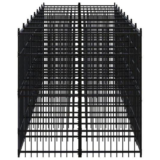 vidaXL Outdoor Dog Kennel Steel 158.8 ft²