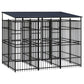 vidaXL Outdoor Dog Kennel with Roof Steel 59.5 ft²